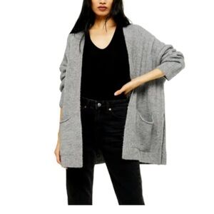 Topshop long grey cardigan
